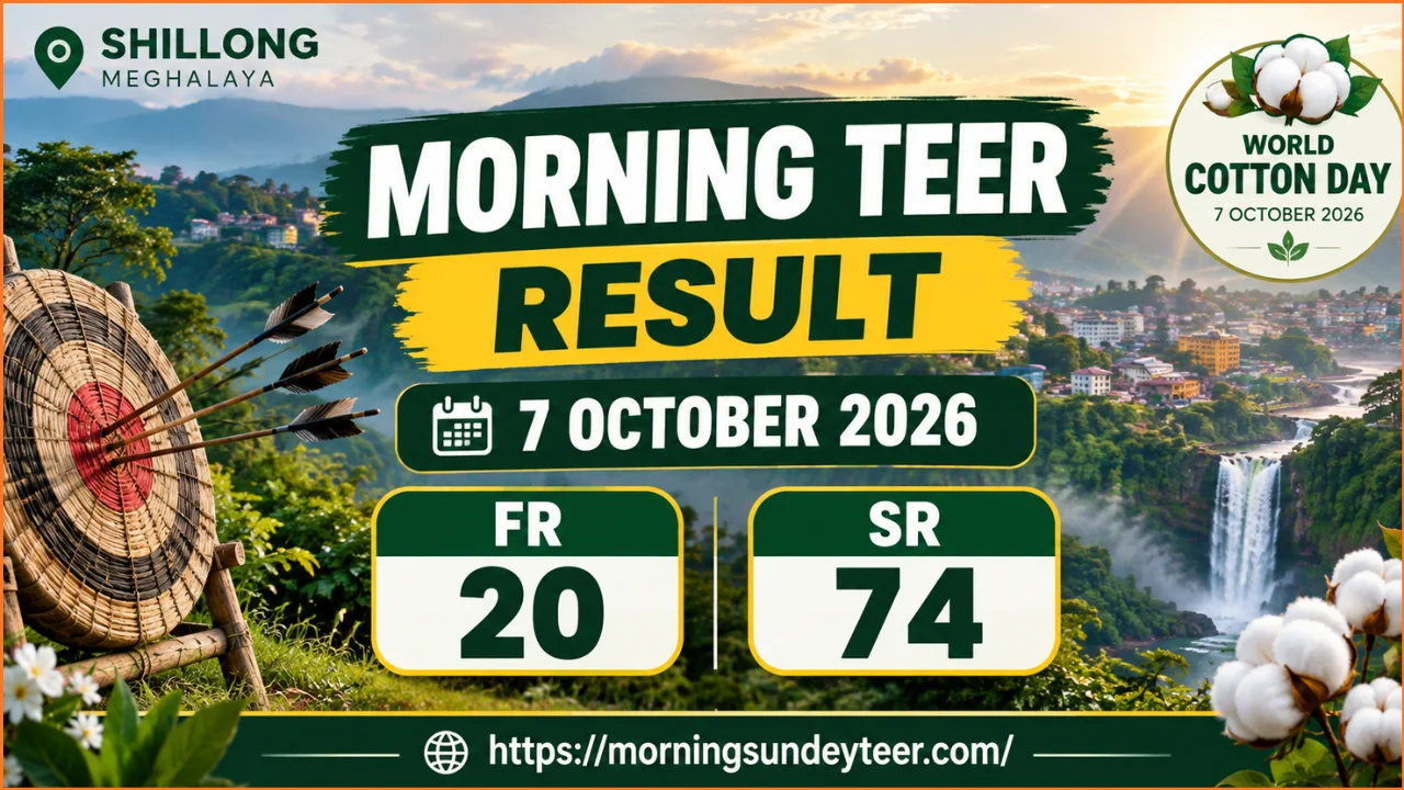 Shillong Morning Teer Result 7 October 2026 – FR 20 SR 74